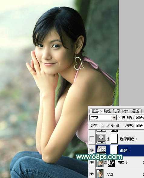 Photoshop为写真人物图片调制出柔美的青红色效果