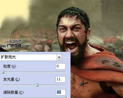 photoshop将斯巴达300勇士图片制作出电影效果