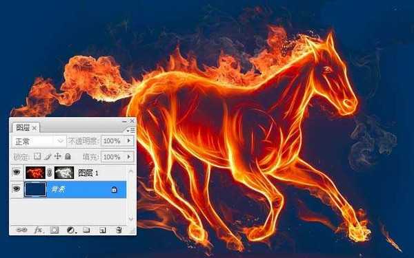 ps怎么利用通道抠出火焰燃烧的马?