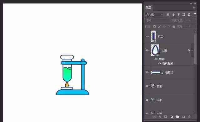 ps怎么设计扁平化的试管图标的插画?
