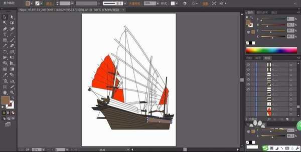 ai怎么绘制帆船图片? ai绘制帆船矢量图的教程