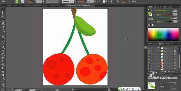 ai怎么设计樱桃表情包? ai樱桃的画法